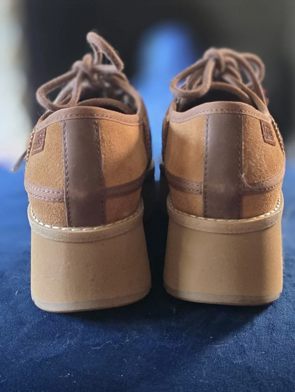 UGG Women's Cityfunc Suede Platform Lace-Up Shoes – Size 8- Worn ONCE